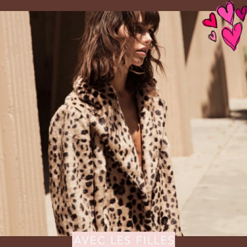 AVEC LES FILLES LEOPARD CAR COAT